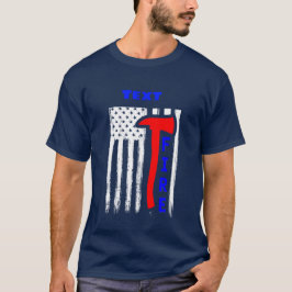Camiseta Nome do Departamento de Incêndio de Bandeira Ameri