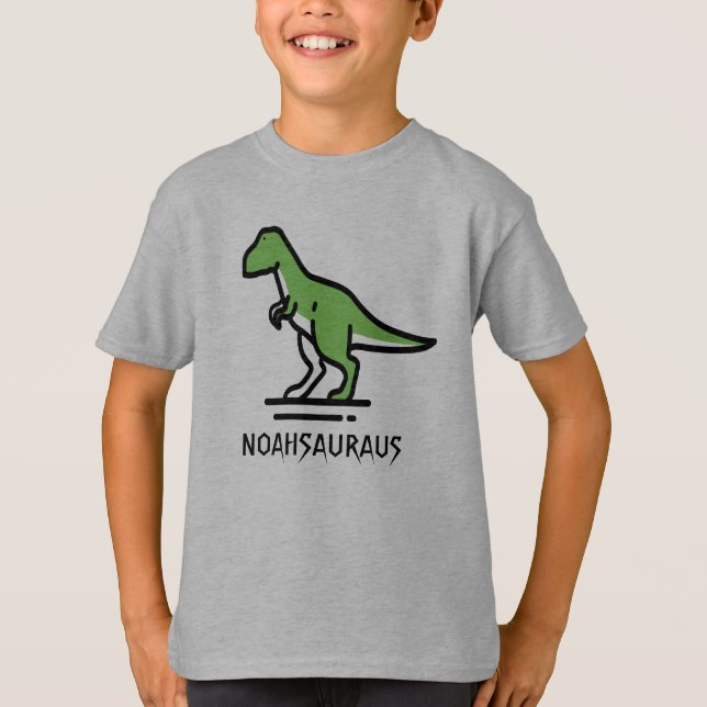 Camiseta Nome do Dinossauro Personalizado (Frente)