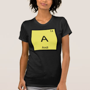 Camiseta Nome do Elemento Químico da Tabela Periódica Andi