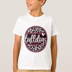 Camiseta Nome do Espírito Escolar Leopard Bulldogs Fã Team
