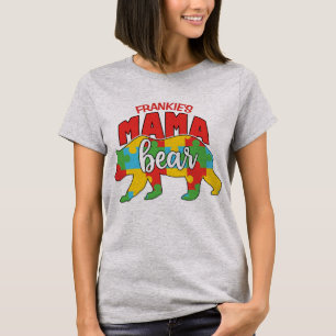 Camiseta Nome do Filho Personalizado Mamãe Urso Conscientiz
