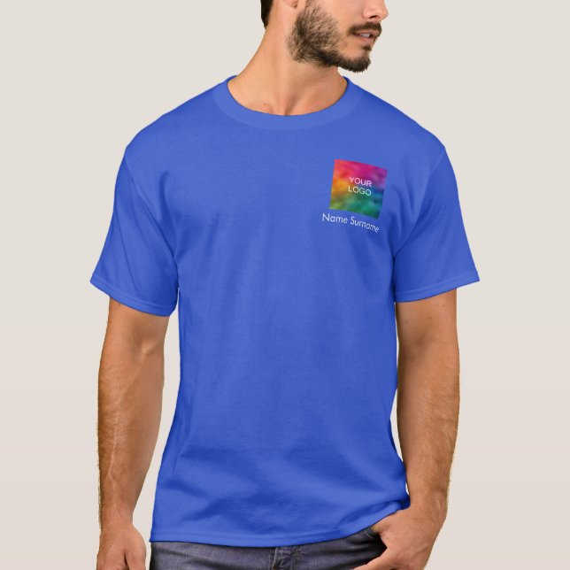 Camiseta Nome do funcionário Deep Royal Blue Men (Frente)