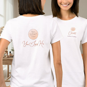 Camiseta Nome do Funcionário em Letra Elegante Logotipo de
