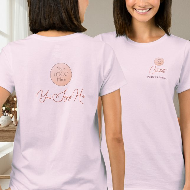 Camiseta Nome do Funcionário em Letra Elegante Logotipo de  (Criador carregado)
