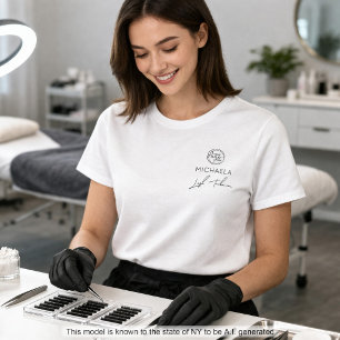 Camiseta Nome do Funcionário em Letra Preta Logotipo da Emp
