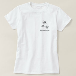 Camiseta Nome do Funcionário em Letra Preta Logotipo de Neg