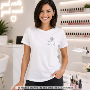 Camiseta Nome do Funcionário em Letra Preta Negócios Logoti