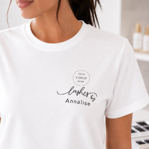 Camiseta Nome do Funcionário em Letra Preta Negócios Logoti