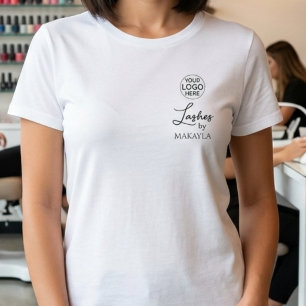 Camiseta Nome do Funcionário em Letra Preta Negócios Logoti