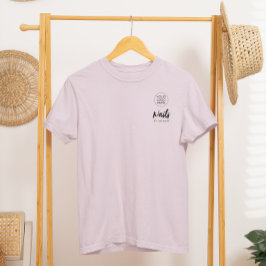 Camiseta Nome do Funcionário em Letra Preta Salão Logo Unha