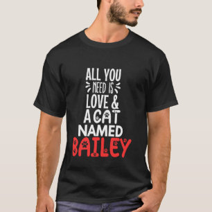 Camiseta Nome do Gato Bailey Design - Tudo o que Você Preci
