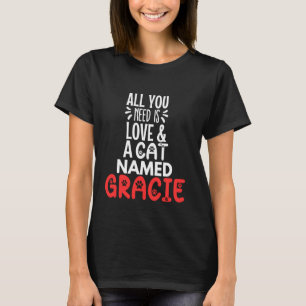 Camiseta Nome do Gato Gracie Design - Tudo o que Você Preci