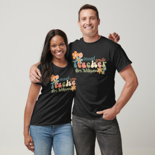 Camiseta Nome do Grau Retroceder Groovy de Volta ao Profess