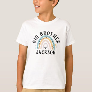 Camiseta Nome do Irmão Mais Velho do Arco-Íris Azul Fofo