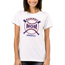 Nome do jogador Blue Baseball Mãe T-Shirt