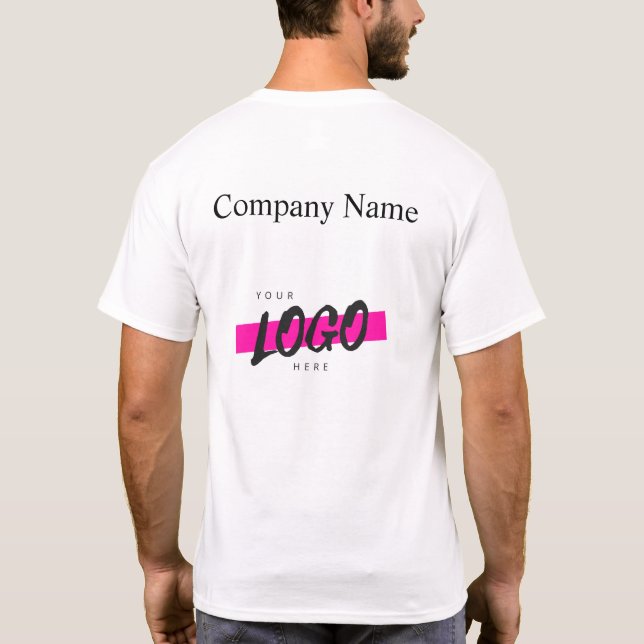 Camiseta Nome do logotipo da empresa personalizada Trabalho (Verso)