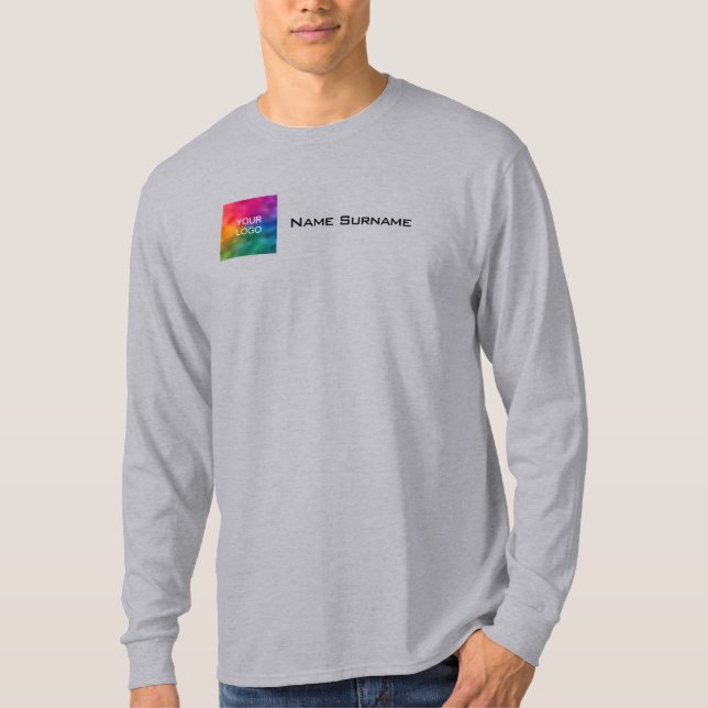 Camiseta Nome do logotipo da empresa Sobrenome masculino (Frente)