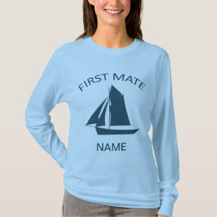 Camiseta Nome do Marinheiro do Primeiro Amigo Damas Blue T-