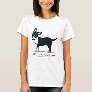 Camiseta Nome do meio diminuto colorido de bull terrier