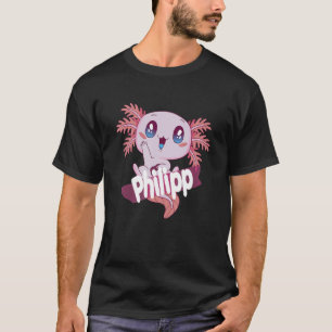 Camiseta Nome do menino bonito PHILIPP com adorável AXOLOTL