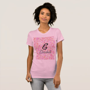 Camiseta Nome do Monograma Moderno Manchas Amarelas Cor de