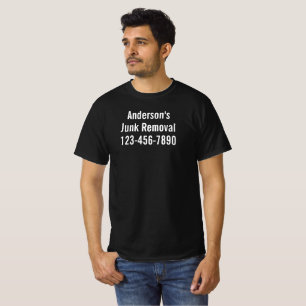 Camiseta Nome do Negócio de Remoção de Lixo Telefone Funcio