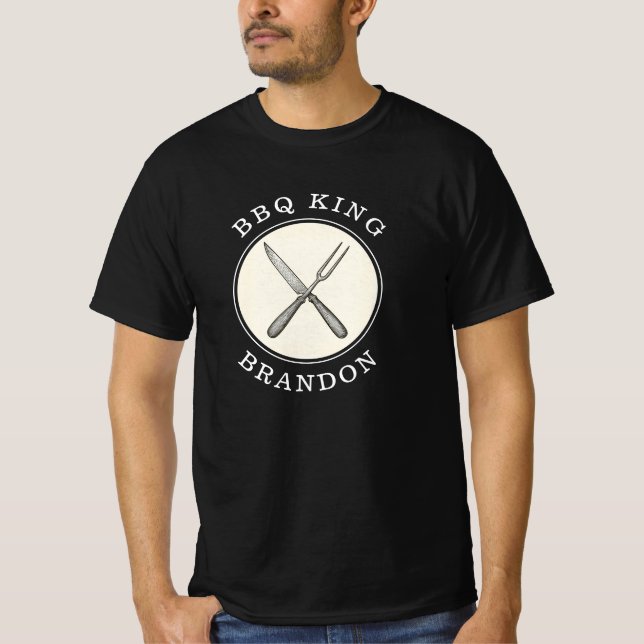 Camiseta Nome do Pai do churrasco King Knife & Fork Grill (Frente)