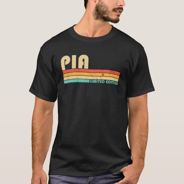 Camiseta Nome do PIA Introdução Personalizada do Retro Vint (Frente)