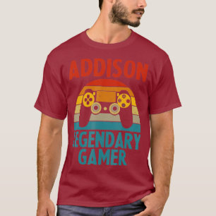 Camiseta Nome do presente ADDISON - Geek de jogos personali