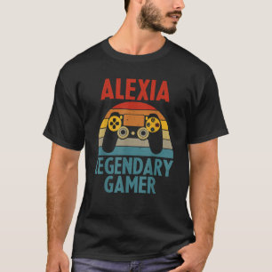Camiseta Nome do presente ALEXIA Geek de jogos sofisticado