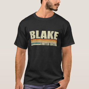 Camiseta Nome do Presente Blake Personalizado Funny Retro V