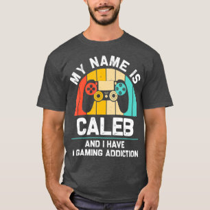 Camiseta Nome do presente CALEB Geek de jogos personalizado