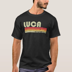 Camiseta Nome do presente da LUCA Personalizado Retro da Fu