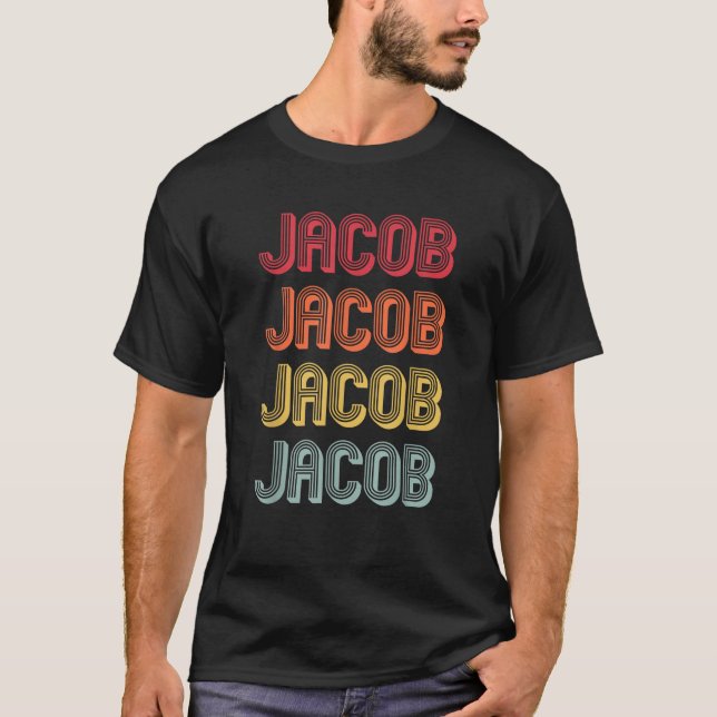 Camiseta Nome do presente JACOB Personalizado Funny Retro V (Frente)