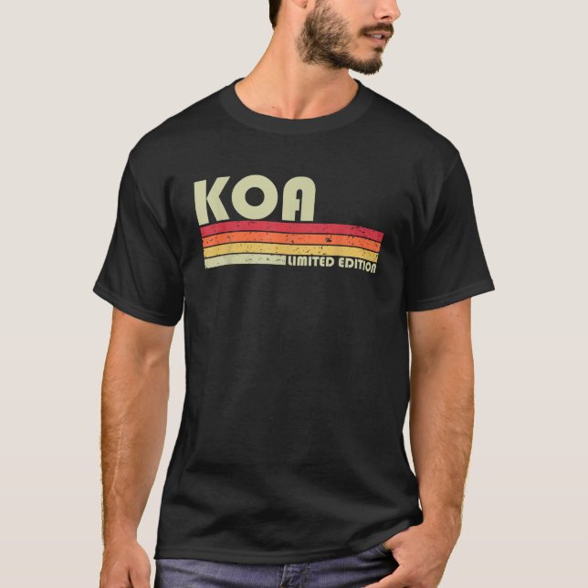 Camiseta Nome do presente KOA Personalizado Funny Retro Vin (Frente)
