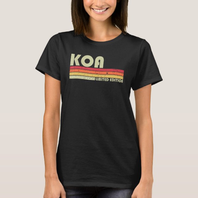 Camiseta Nome do presente KOA Personalizado Funny Retro Vin (Frente)