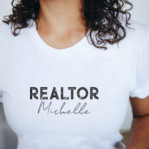 Camiseta Nome do Script do Realtor do Real Estate Agent