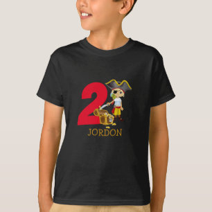 Camiseta Nome do segundo Pirata da festa de aniversário