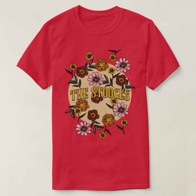 Camiseta Nome do Stooges Flor Personalizado Flor Retro Flor (Frente do Design)