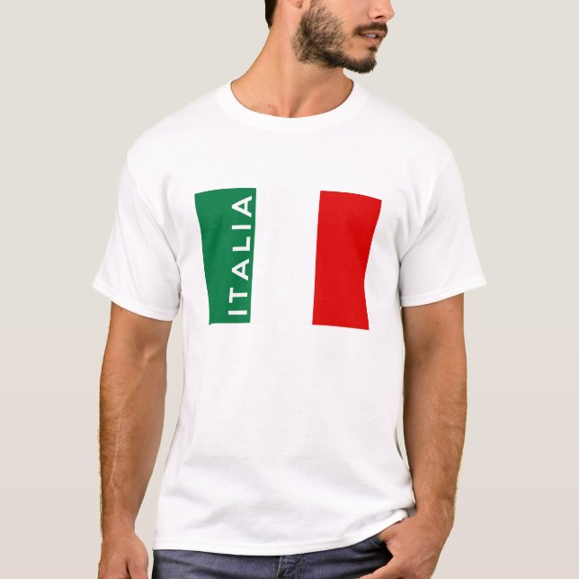 Camiseta nome do texto do país da bandeira de Italia italia (Frente)