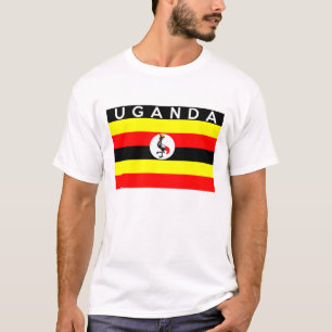 Camiseta nome do texto do país da bandeira de uganda