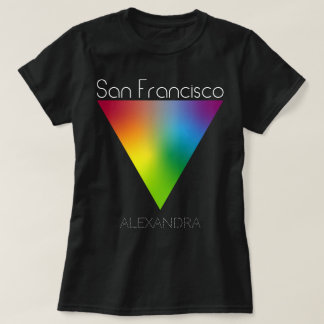 Camiseta Nome do Triângulo Arco-Íris Gay LGBT da Fila de Sã