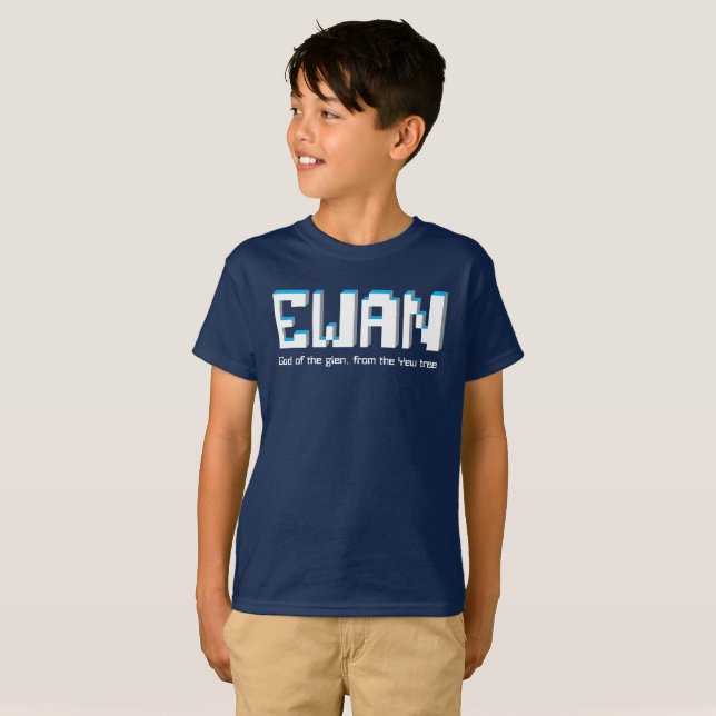 Camiseta Nome dos meninos da Ewan e que significa texto de  (Frente Completa)