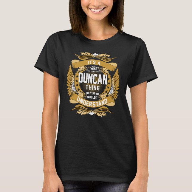 Camiseta Nome DUNCAN, nome da família DUNCAN crest (Frente)