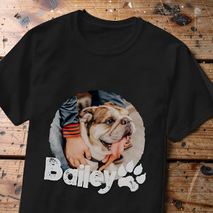Camiseta Nome e Foto de Tipografia Moderna Simples para Pet