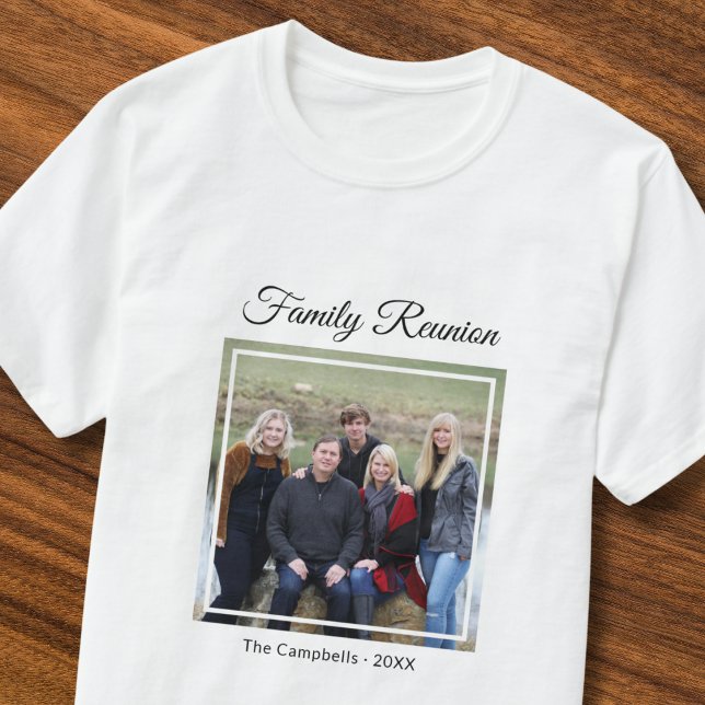 Camiseta Nome E Foto Do Ano Personalizado Da Reunião Da Fam (Criador carregado)