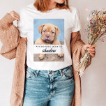Camiseta Nome e foto do seu cachorro | Orgulhosa mãe de cão<br><div class="desc">Se você é um dono de estimação orgulhoso que sente que seu cachorro é família,  esta é a camisa para você! A camisa diz "orgulhosa mãe de cachorro" e tem um lugar para você personalizar com o nome e a foto do seu próprio cachorro.</div>