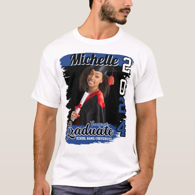 Camiseta Nome e Foto Personalizados da Família de Graduação (Frente)