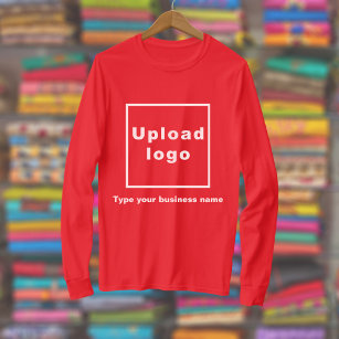 Camiseta Nome e logotipo da empresa em T-Shirt Red Long Sle
