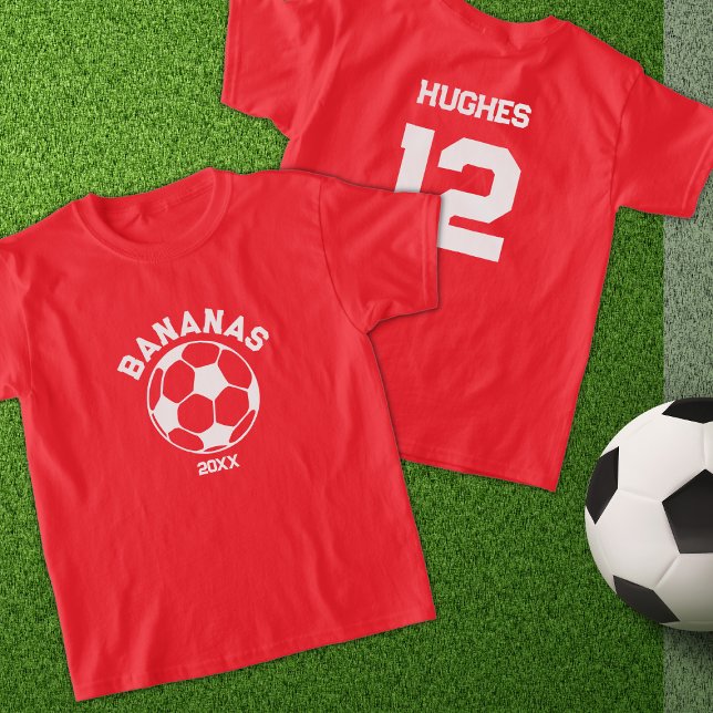 Camiseta Nome e número da equipe de futebol infantil (Criador carregado)